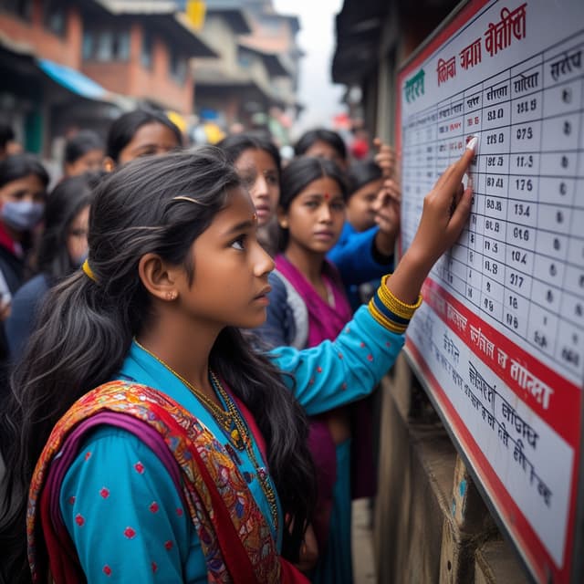 Nepal driving license applicants checking Likhit exam result